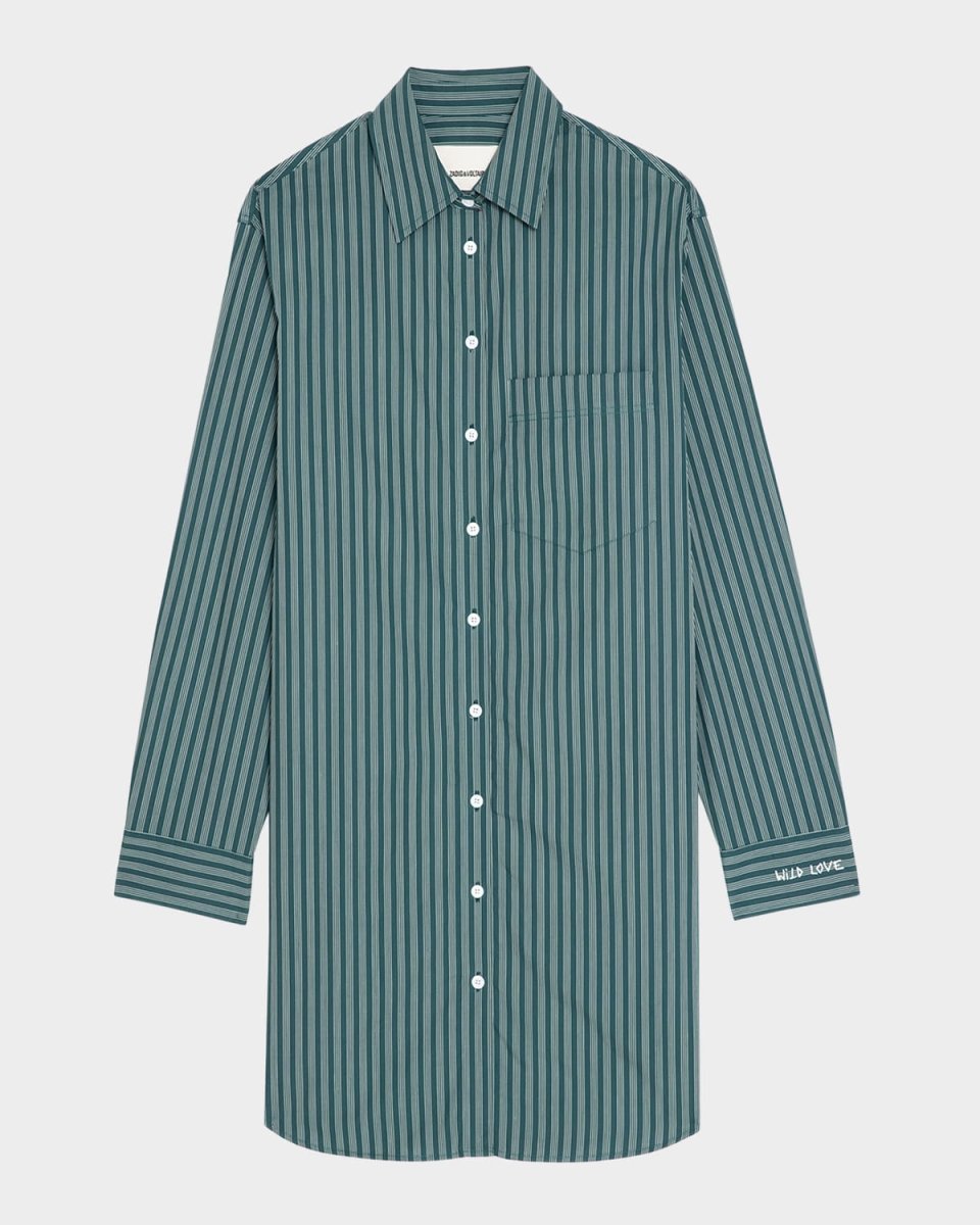 Rorning Striped Poplin Shirtdress